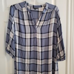 Plaid blouse top with buttons